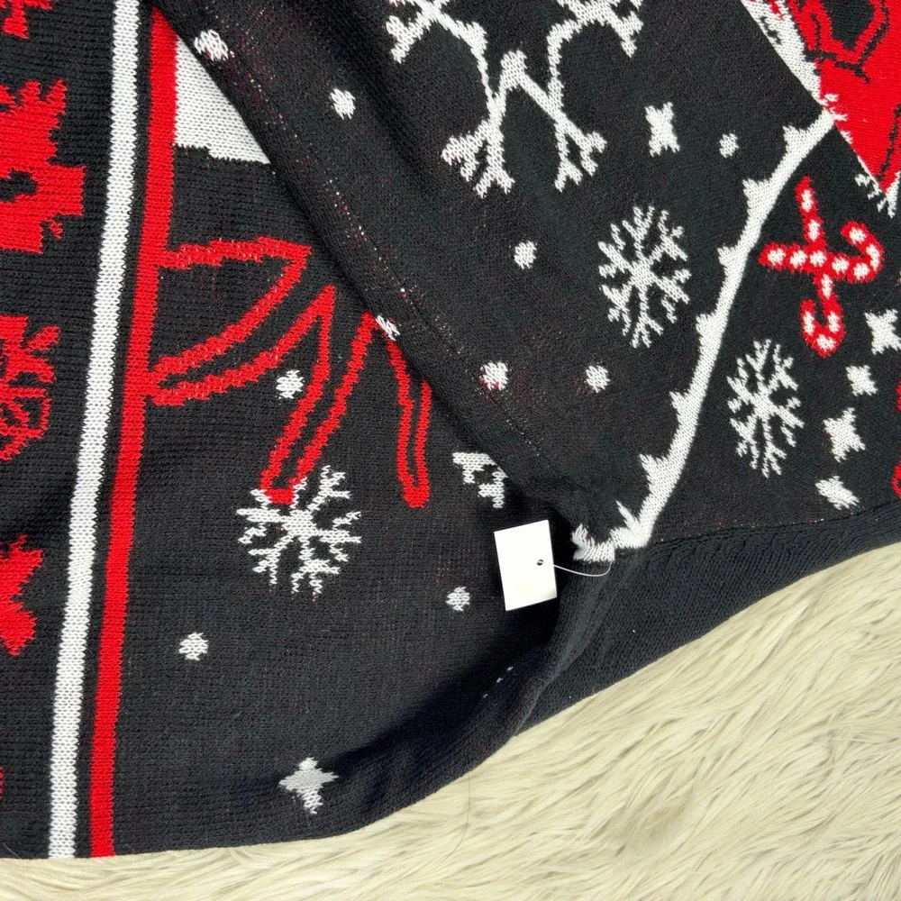 NWT Nightmare Before Christmas Men's 2X Jack Skellington Fair Isle Sweater Black